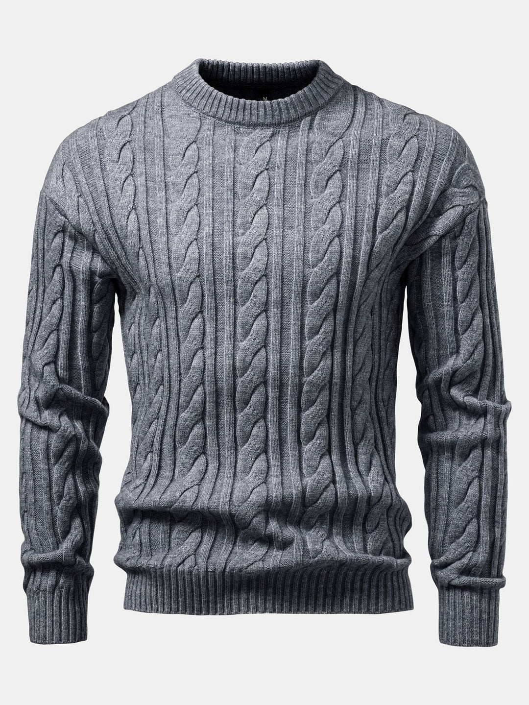 Yorick | Jacquard kabeltrui met ronde hals