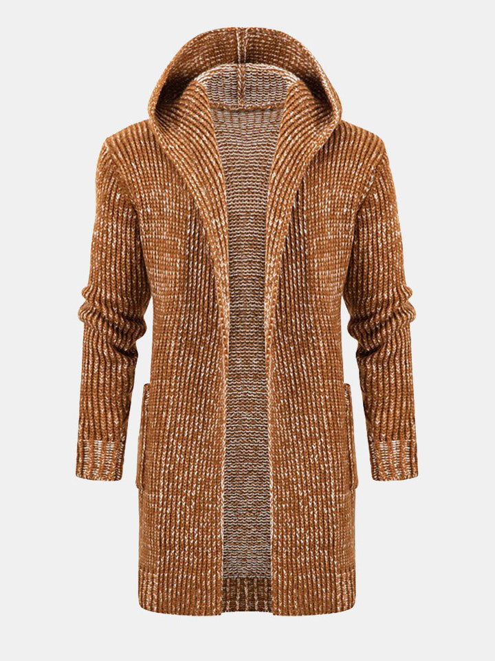 Sebastiaan | Lang gebreid vest met capuchon