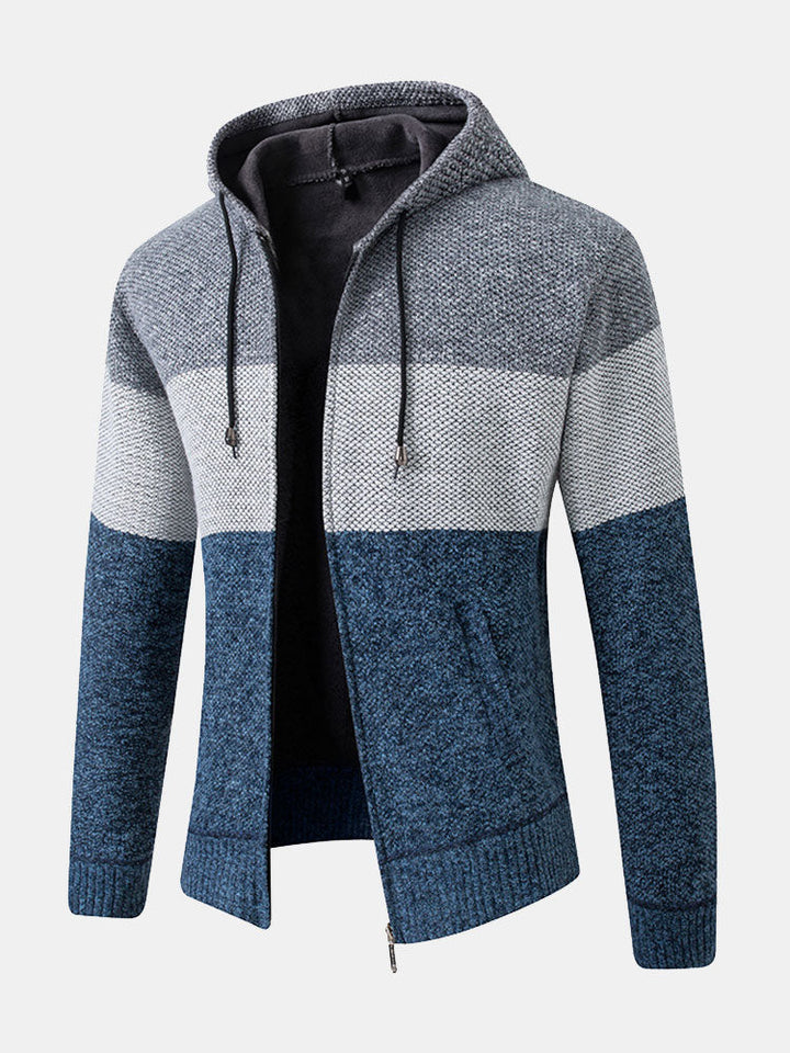 Floris | Trui met capuchon en kleurvlakken