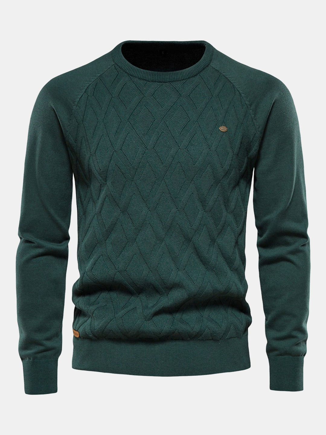 Cas | Jacquardtrui met geometrisch motief en ronde hals