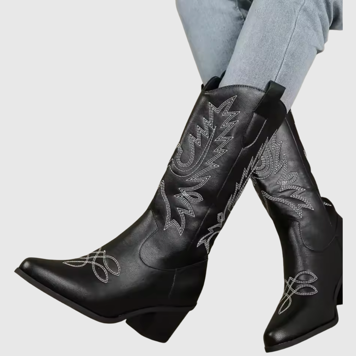 Lynn | Leren laarzen in countrystijl