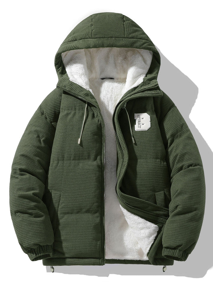 Michael | Corduroy puffer jas met capuchon