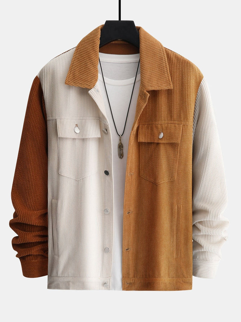 Marcel | Corduroy jack met colour-block design