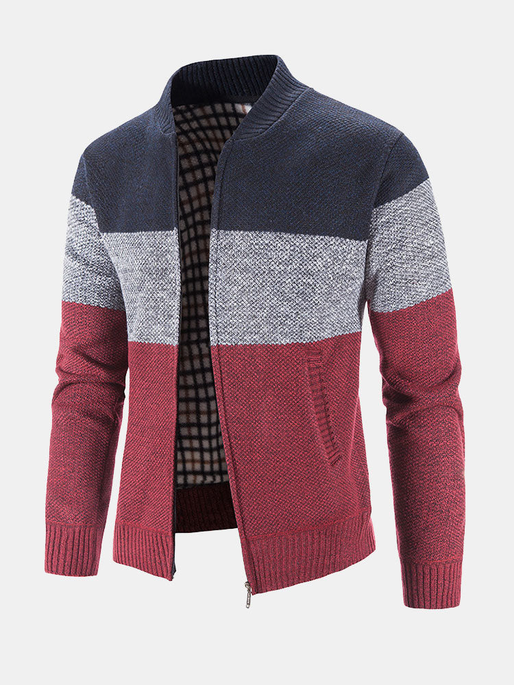 Finn | Gebreid vest met baseballkraag en rits