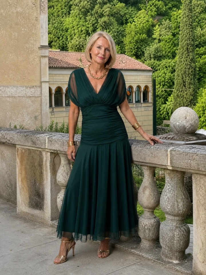 Patricia | Midi-jurk met Bloemenprint in Paars