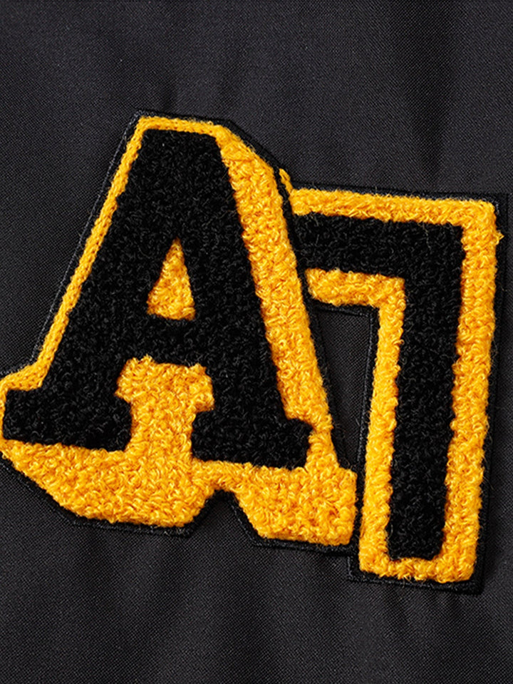 Berend | Baseball jack met staande kraag en contrasterend borduursel
