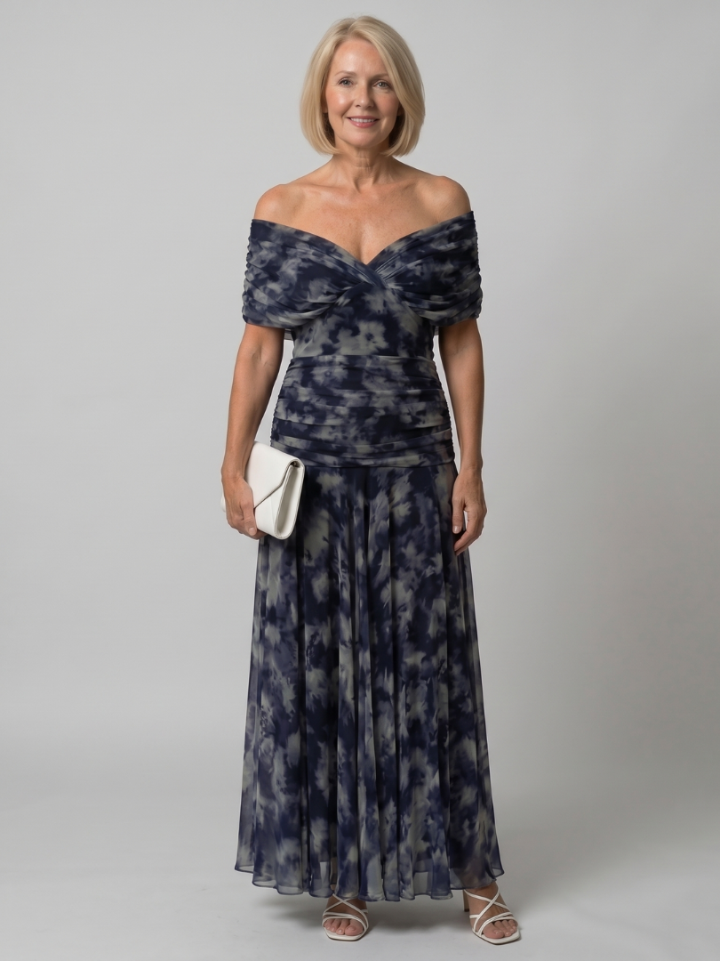 Patricia | Midi-jurk met Bloemenprint in Paars