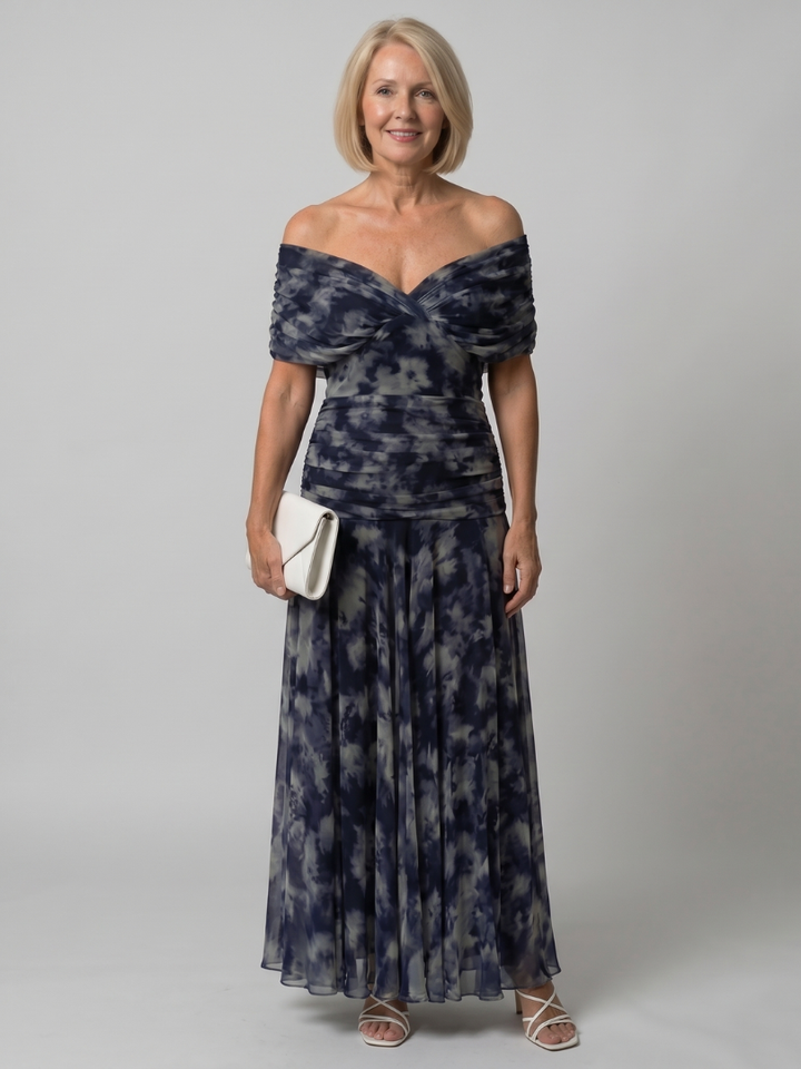 Patricia | Midi-jurk met Bloemenprint in Paars