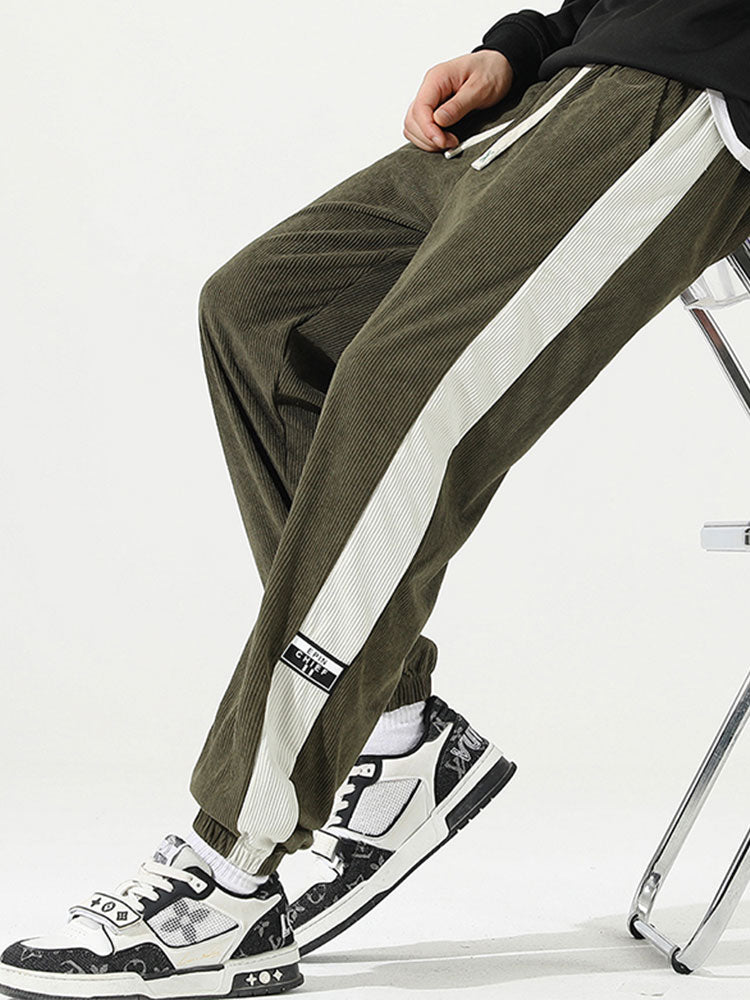 Sam | Corduroy Joggingbroek met Zijstreep