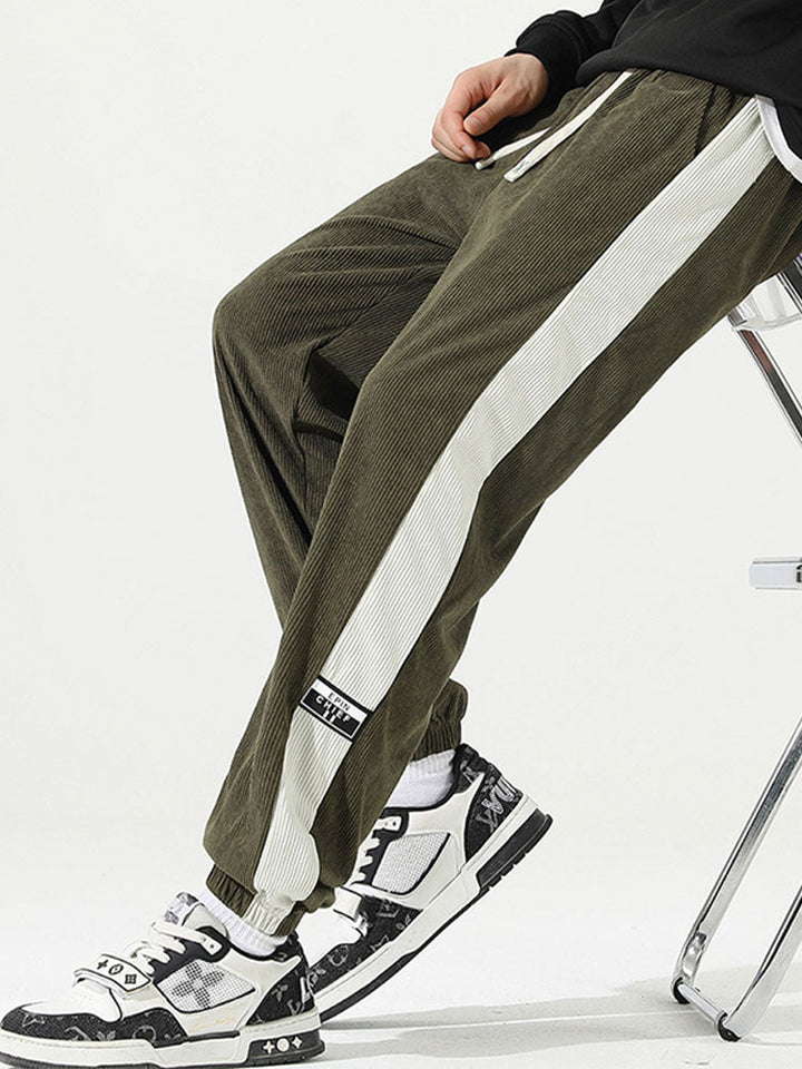 Sam | Corduroy Joggingbroek met Zijstreep