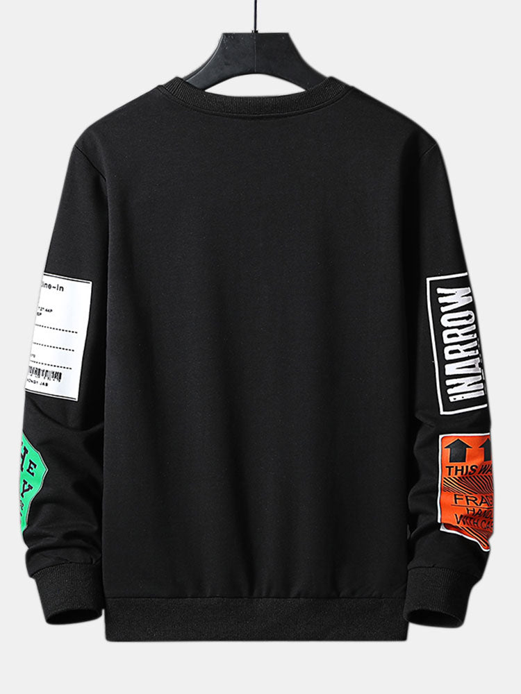 Nathan | Sweater met label- en tekstopdruk