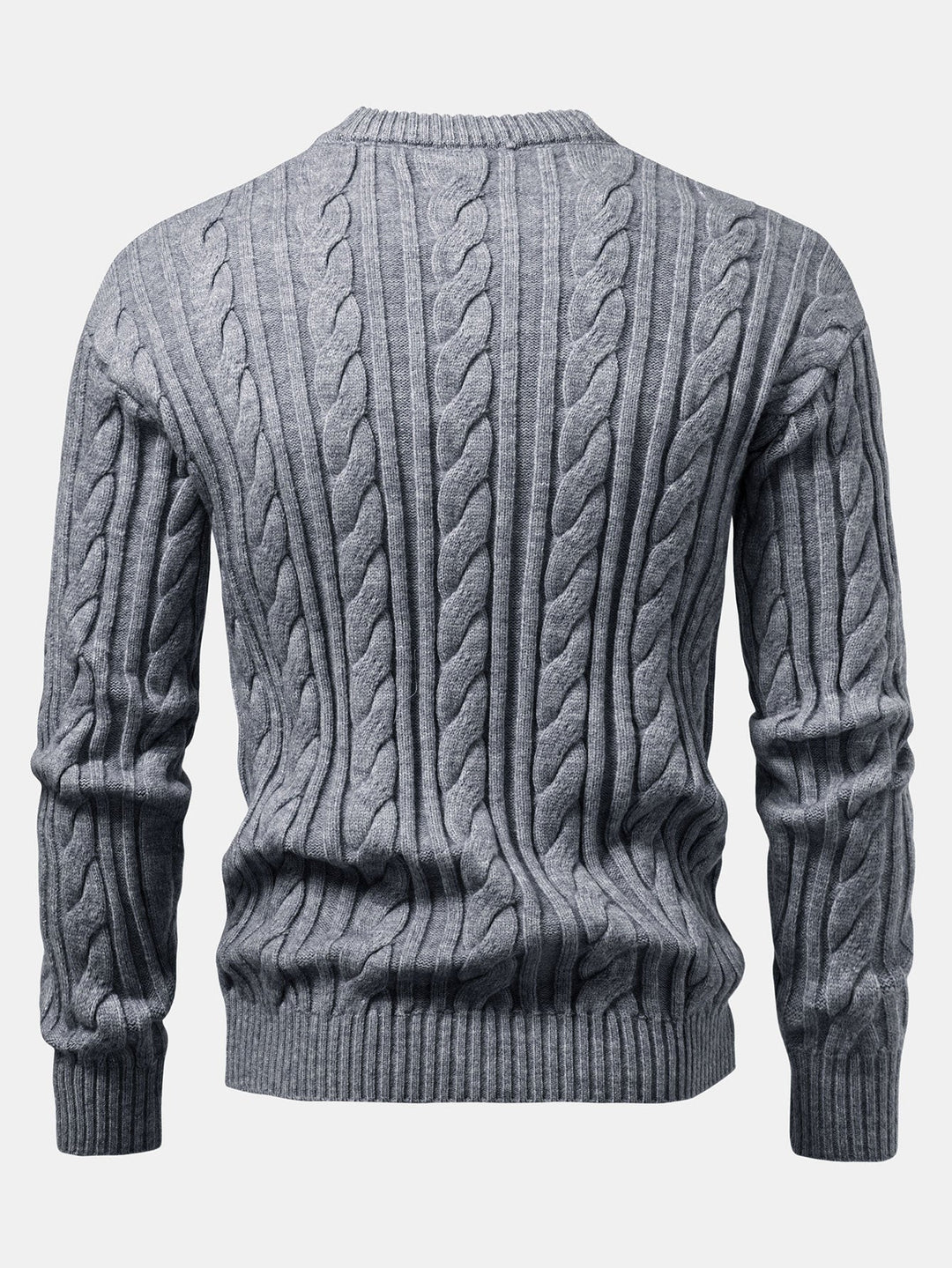 Yorick | Jacquard kabeltrui met ronde hals