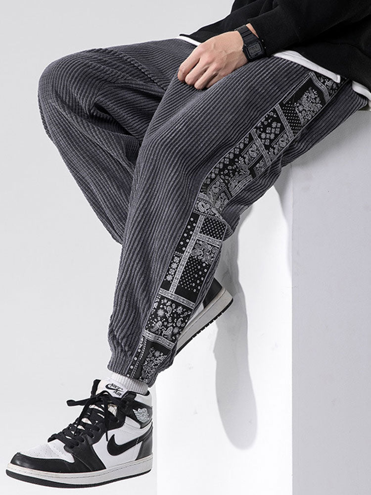 Roel | Corduroy Broek met Paisley Print