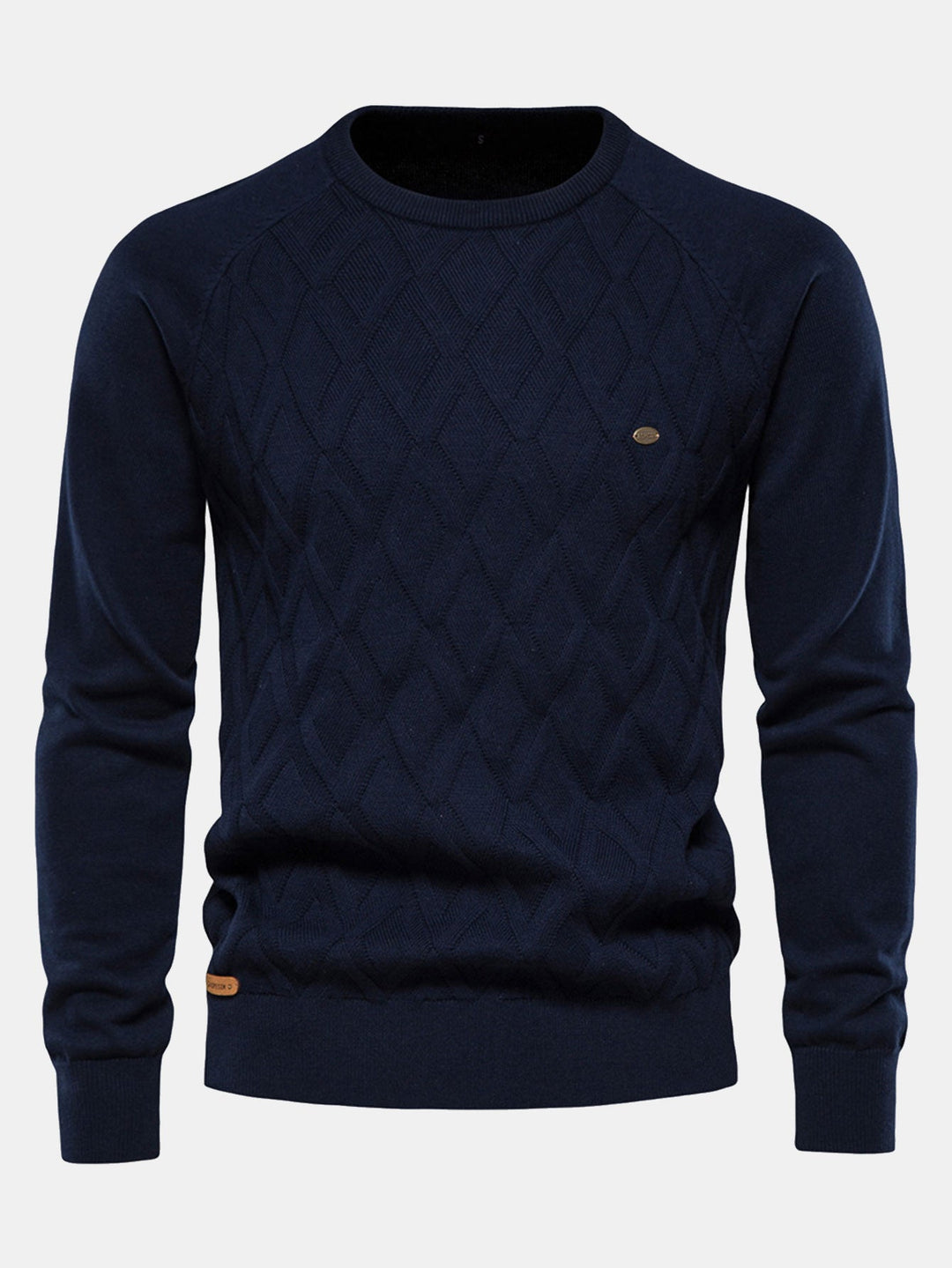 Cas | Jacquardtrui met geometrisch motief en ronde hals