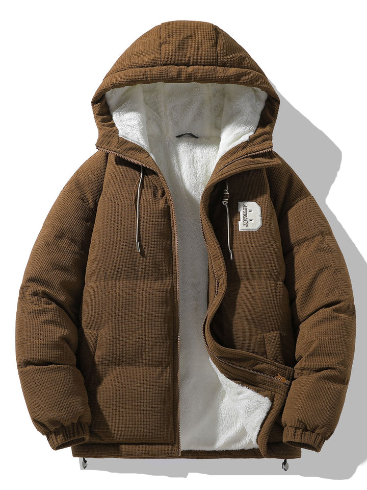 Michael | Corduroy puffer jas met capuchon