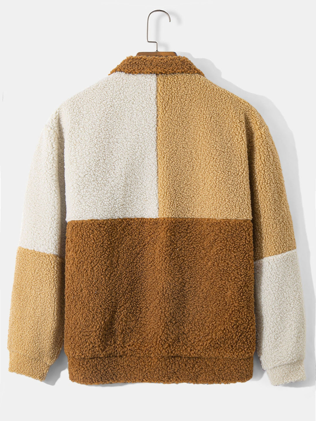 Stijn | Teddyfleece jas met kleurblokken