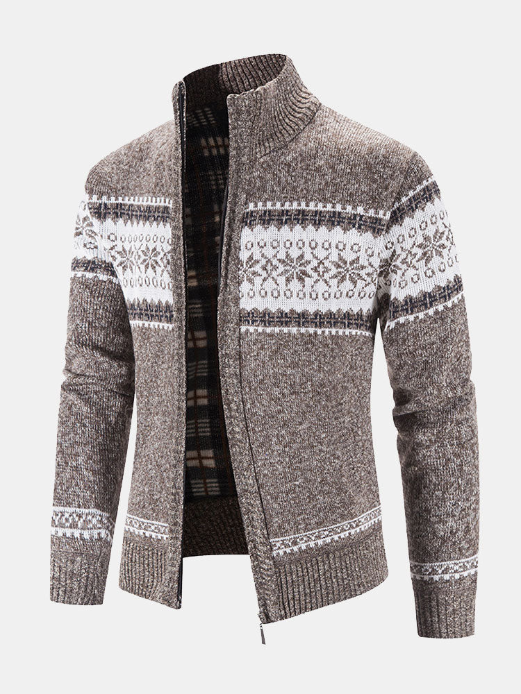 Rutger | Trui met geometrisch patroon en rits
