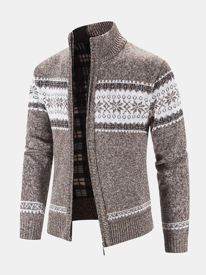 Rutger | Trui met geometrisch patroon en rits