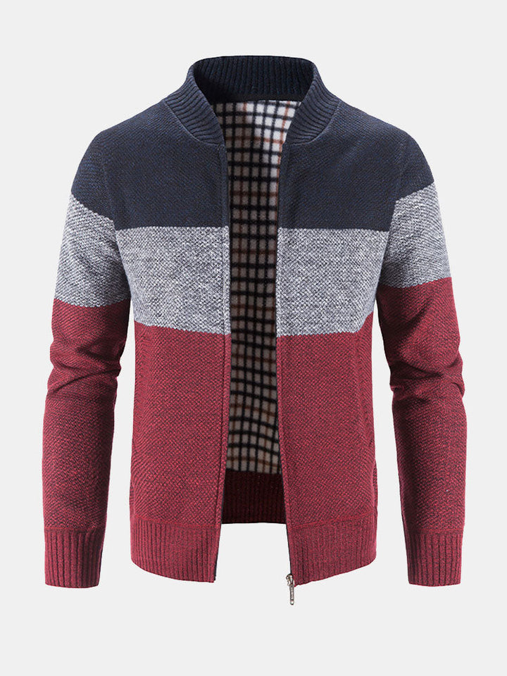Finn | Gebreid vest met baseballkraag en rits
