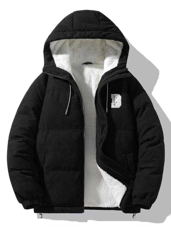 Michael | Corduroy puffer jas met capuchon