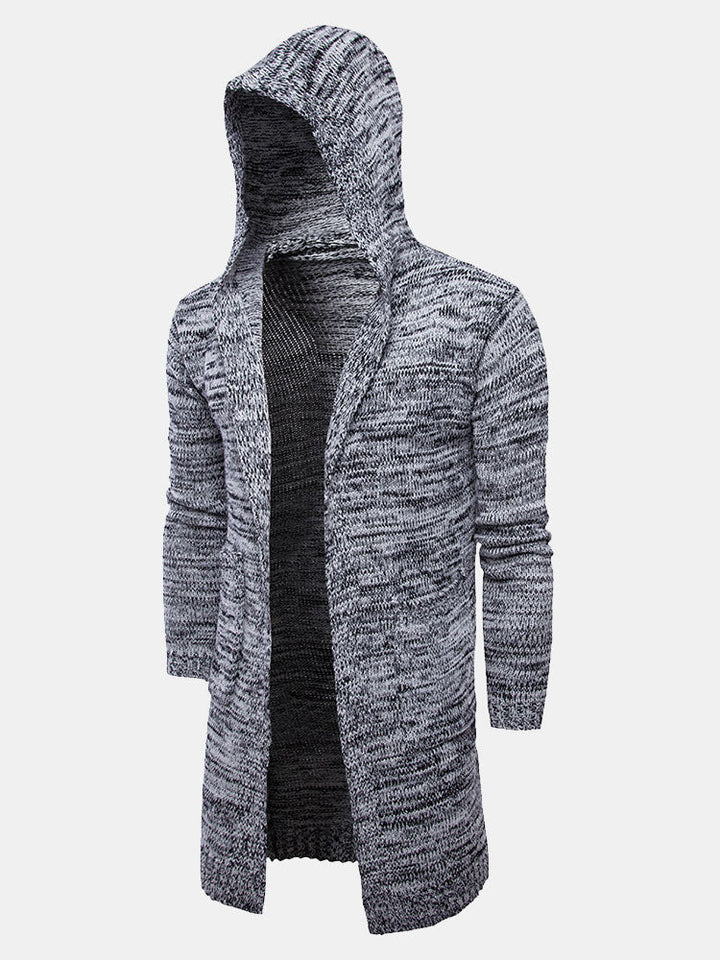 Pepijn | Lang gebreid vest met capuchon