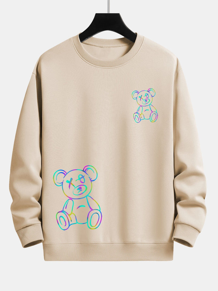 Jelle | Sweater met kleurrijke beerprint en relaxte pasvorm