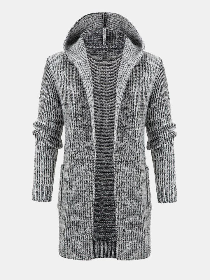 Sebastiaan | Lang gebreid vest met capuchon