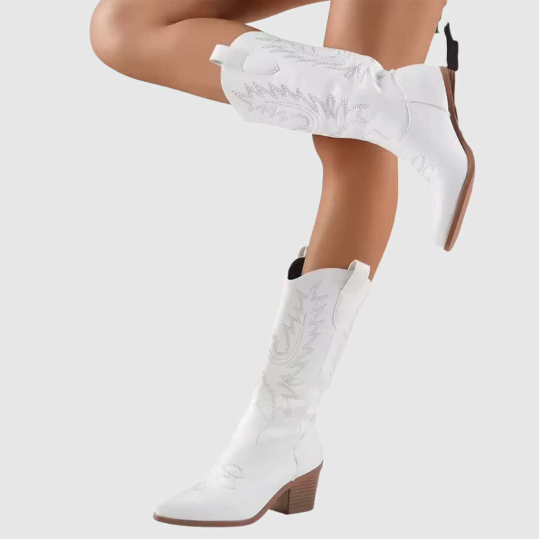 Lynn | Leren laarzen in countrystijl