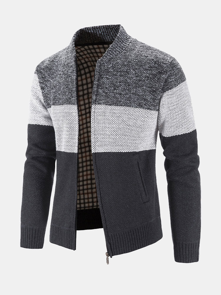 Finn | Gebreid vest met baseballkraag en rits
