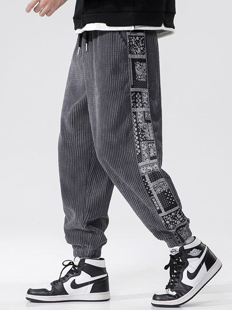 Roel | Corduroy Broek met Paisley Print