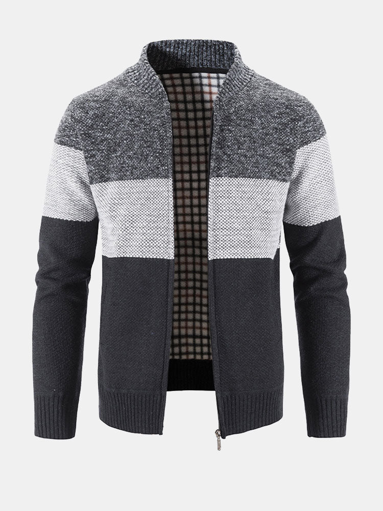 Finn | Gebreid vest met baseballkraag en rits