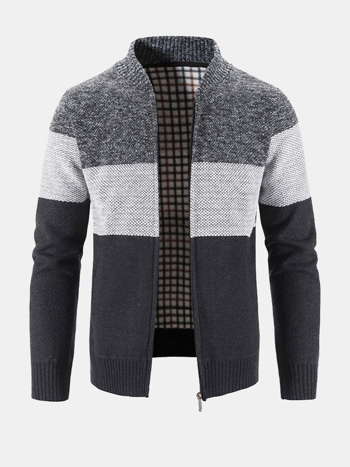Finn | Gebreid vest met baseballkraag en rits