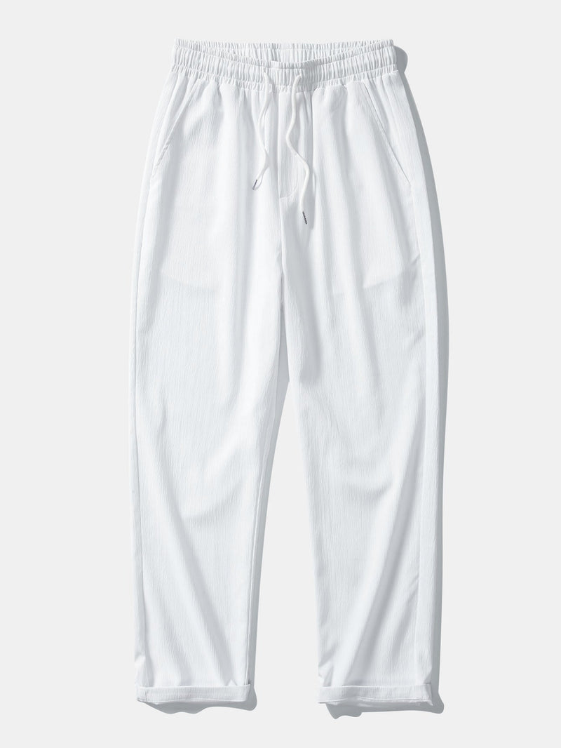 Erik | Kreukstof Broek Straight Leg