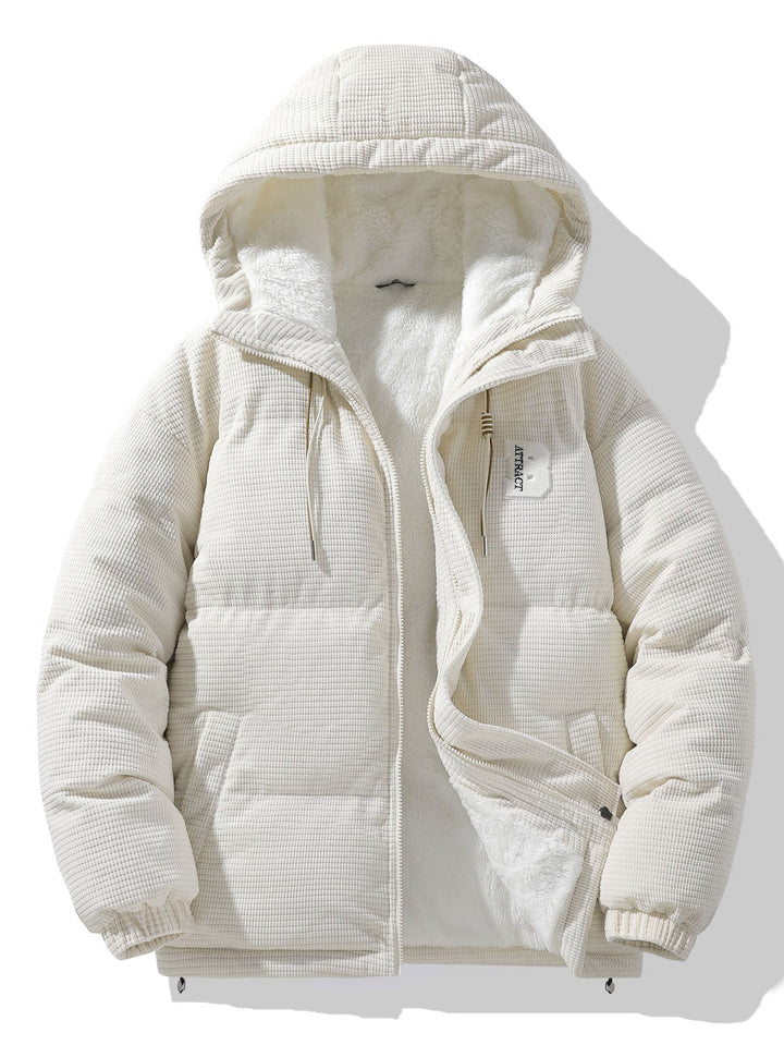 Michael | Corduroy puffer jas met capuchon