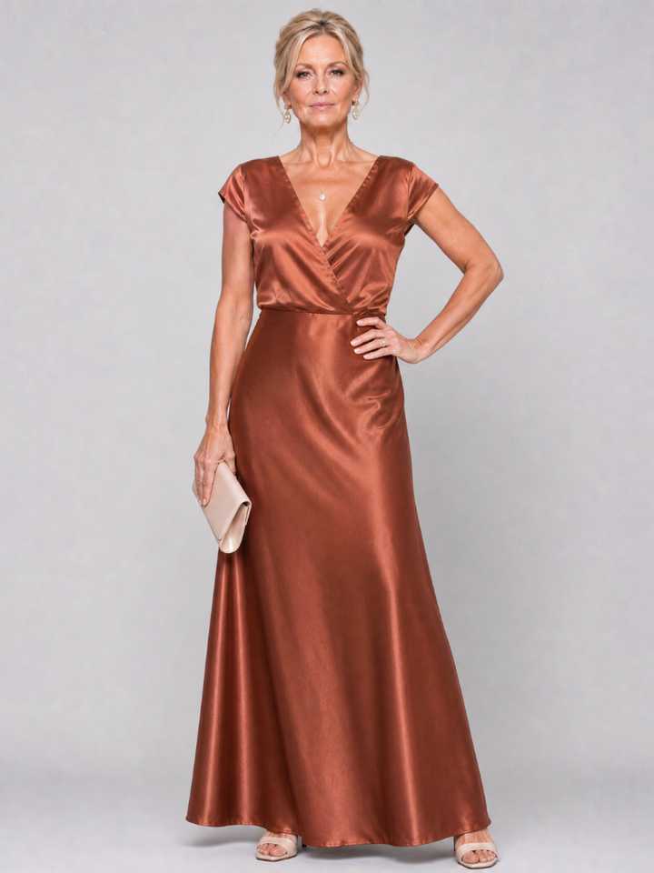 Suzanne | Satijnen Maxi-jurk in Rosé