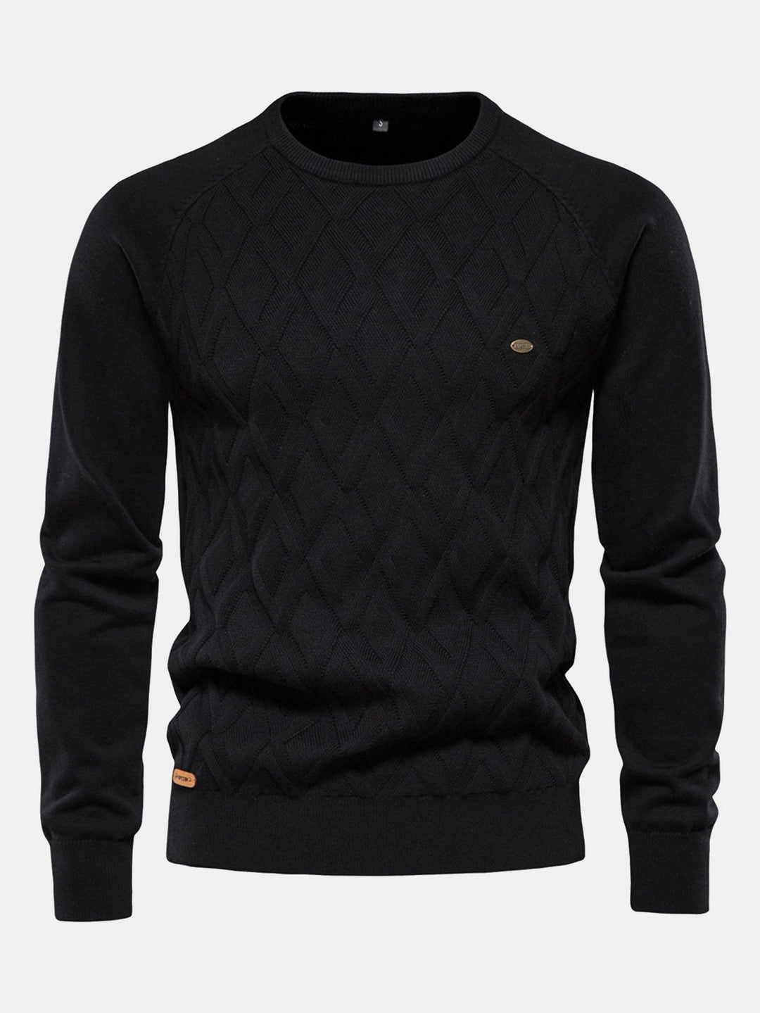 Cas | Jacquardtrui met geometrisch motief en ronde hals