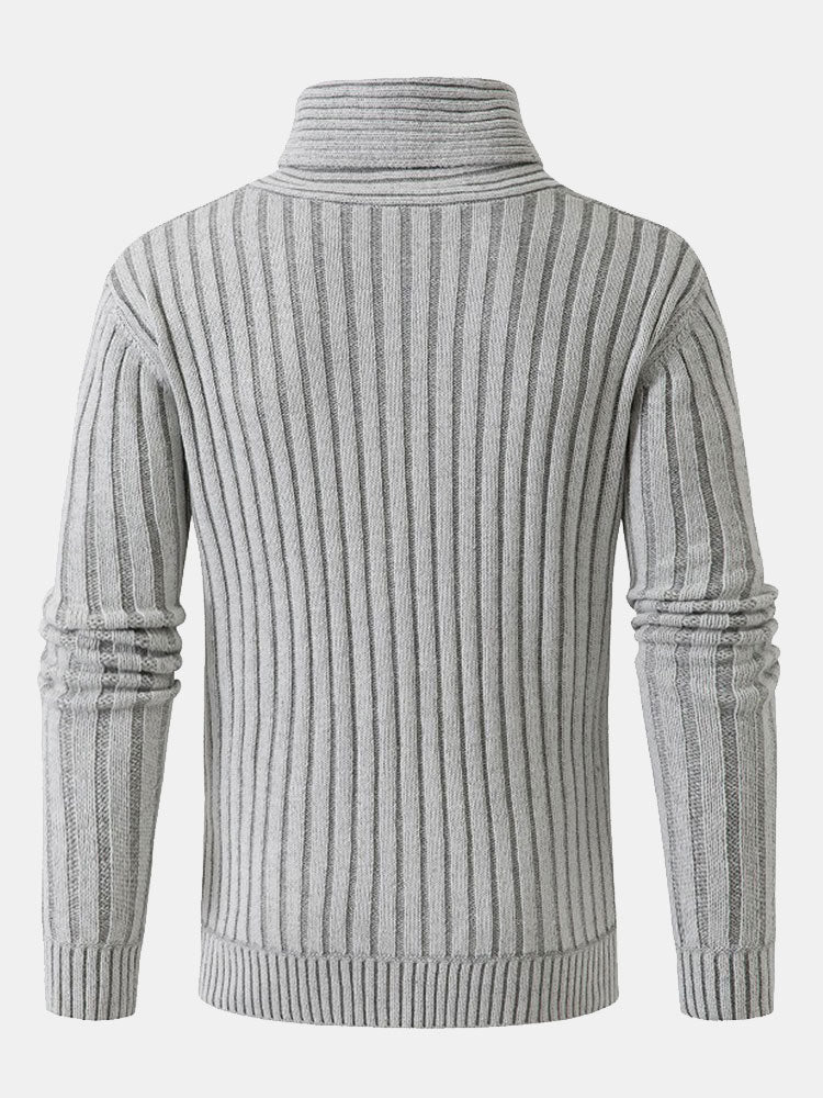 Pim | Jacquard coltrui met houtje-touwtjesluiting