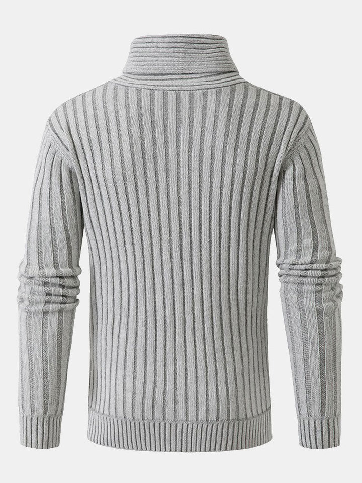 Pim | Jacquard coltrui met houtje-touwtjesluiting