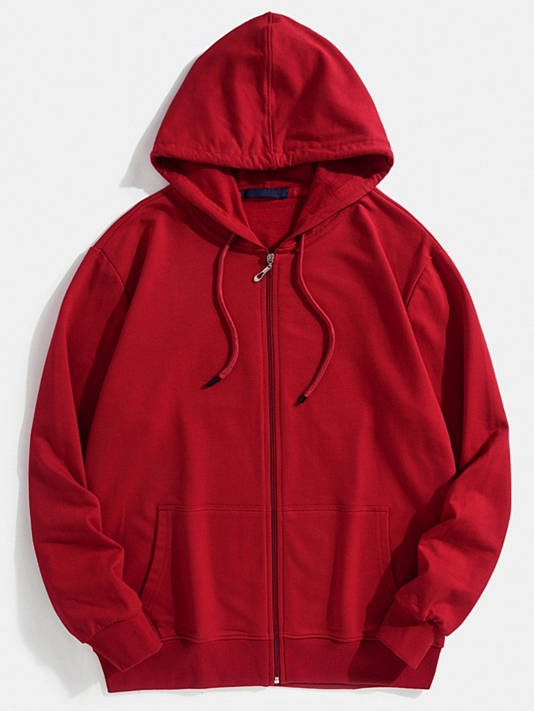 Twan | Basic katoenen hoodie met doorlopende ritssluiting