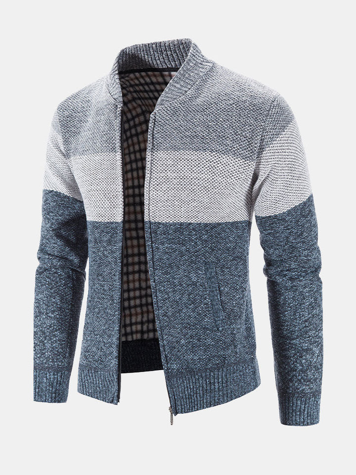 Finn | Gebreid vest met baseballkraag en rits