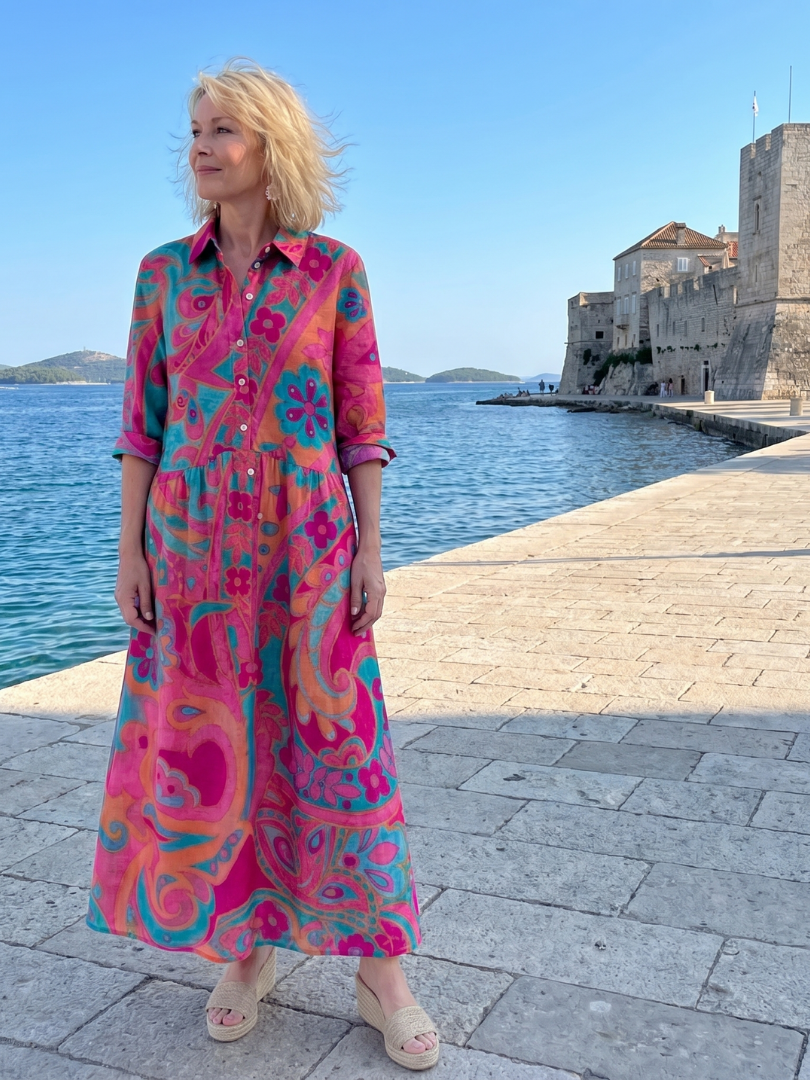 Carin | Blousejurk met Ornamentprint