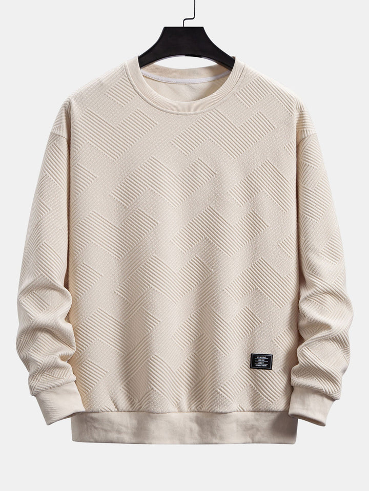 Thomas | Sweater met geometrische strepen en relaxte pasvorm
