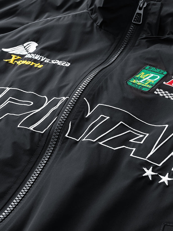 Mick | Geborduurd racing jack met relaxed fit