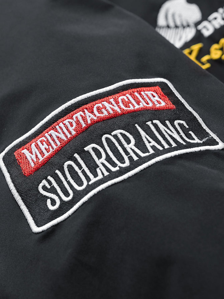 Mick | Geborduurd racing jack met relaxed fit