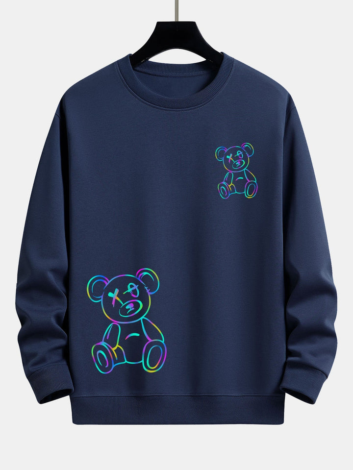 Jelle | Sweater met kleurrijke beerprint en relaxte pasvorm