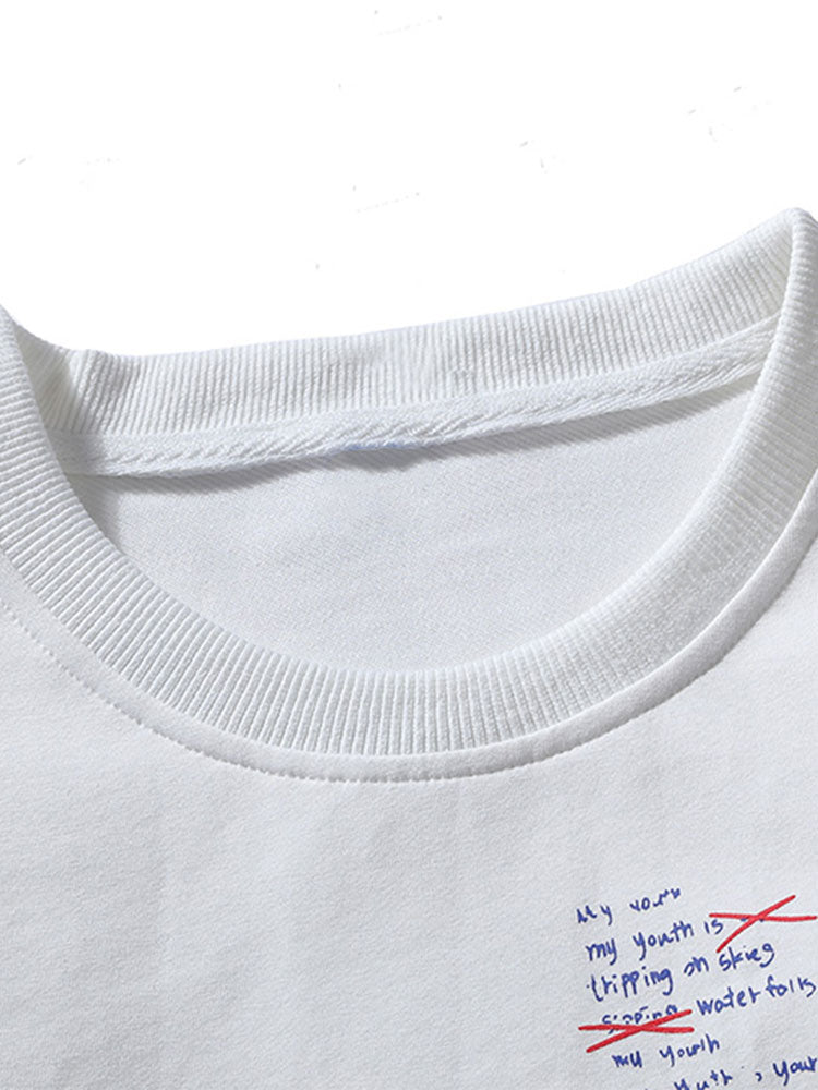 Nathan | Sweater met label- en tekstopdruk