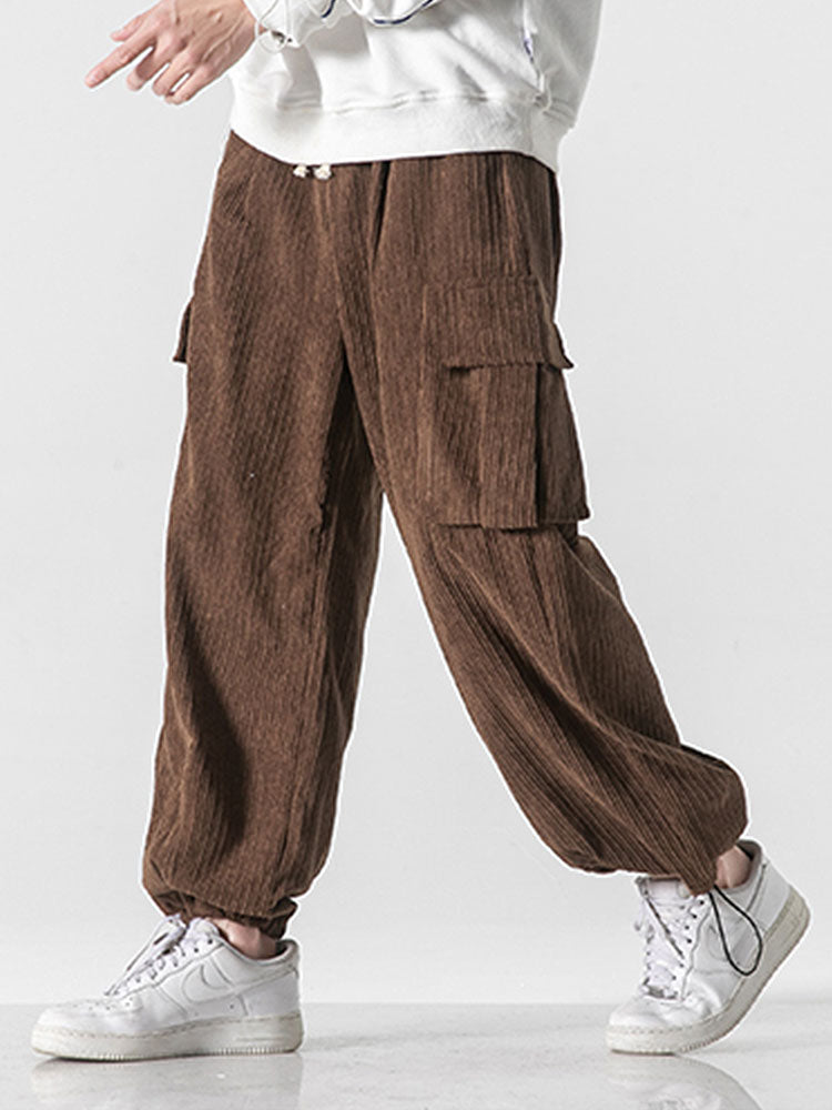 Lars | Corduroy Cargo Broek Relaxed Fit