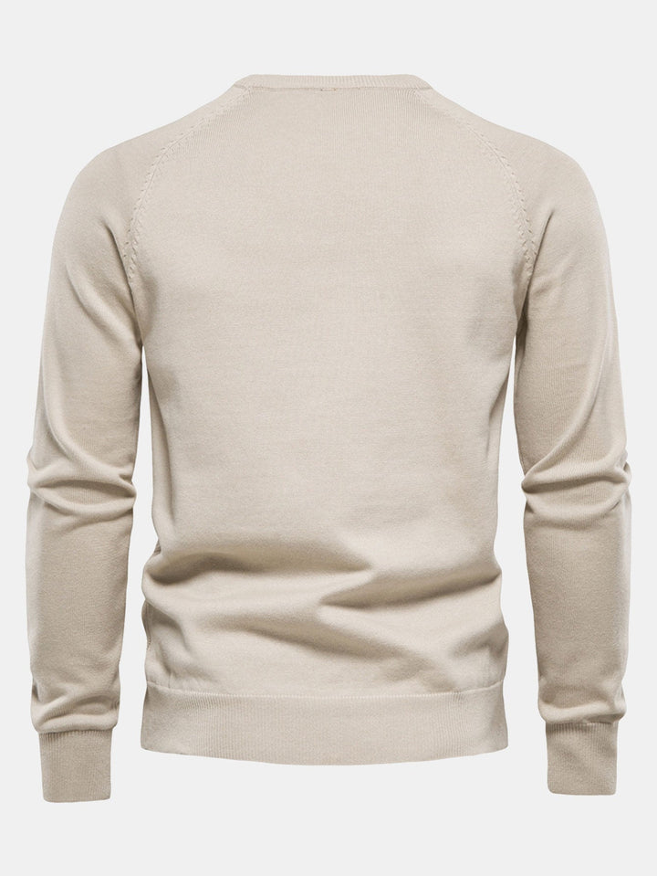 Cas | Jacquardtrui met geometrisch motief en ronde hals