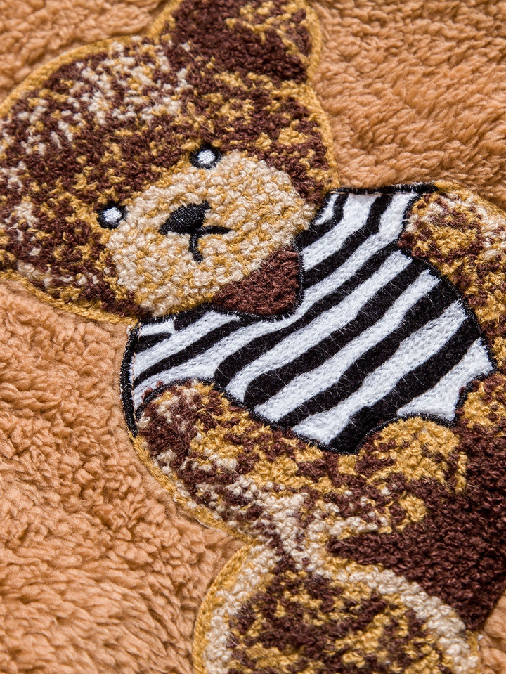 Boaz | Teddyhoodie met geborduurde berenapplicatie