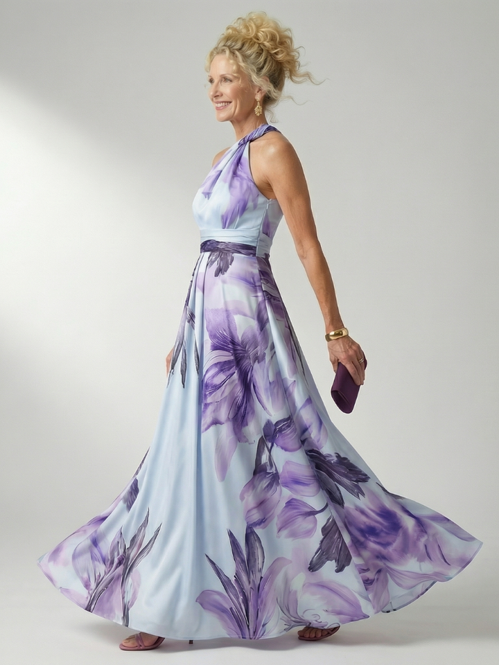 Anita | Maxi-jurk met Bloemenprint en Bindceintuur